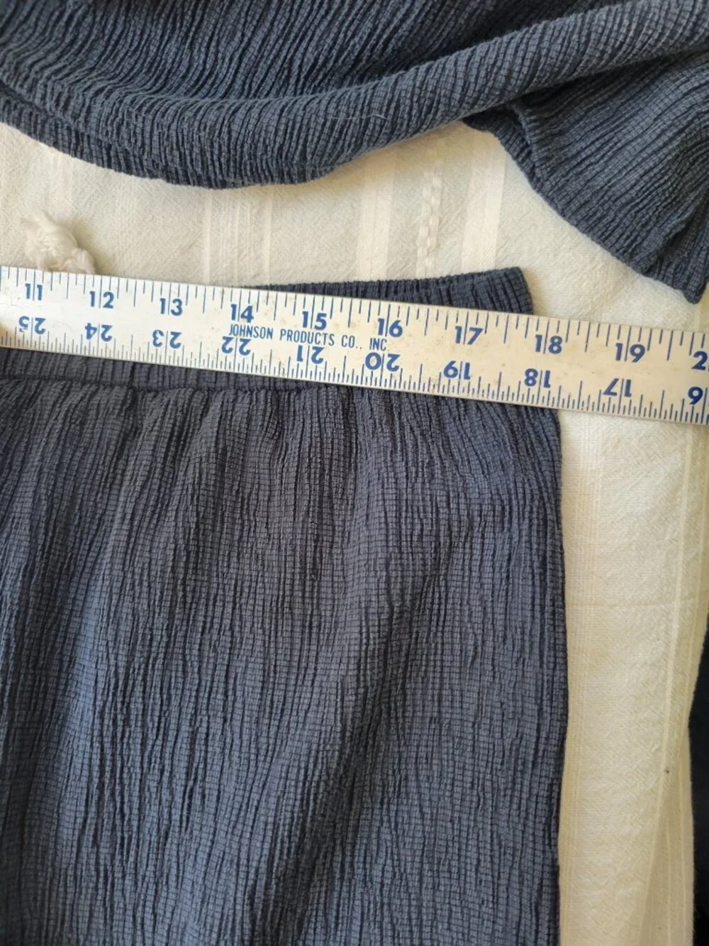 Eileen Fisher Crinkle Crepe Wide Leg Pant + Top Set Slate Blue Lagenlook Sz L - Picture 4 of 11
